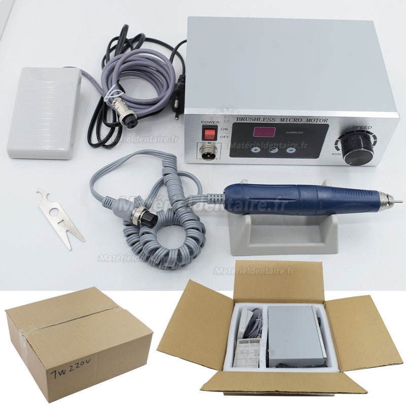 Micromoteur de laboratoire dentaire avec pièce à main sans balais de 70K tr/min